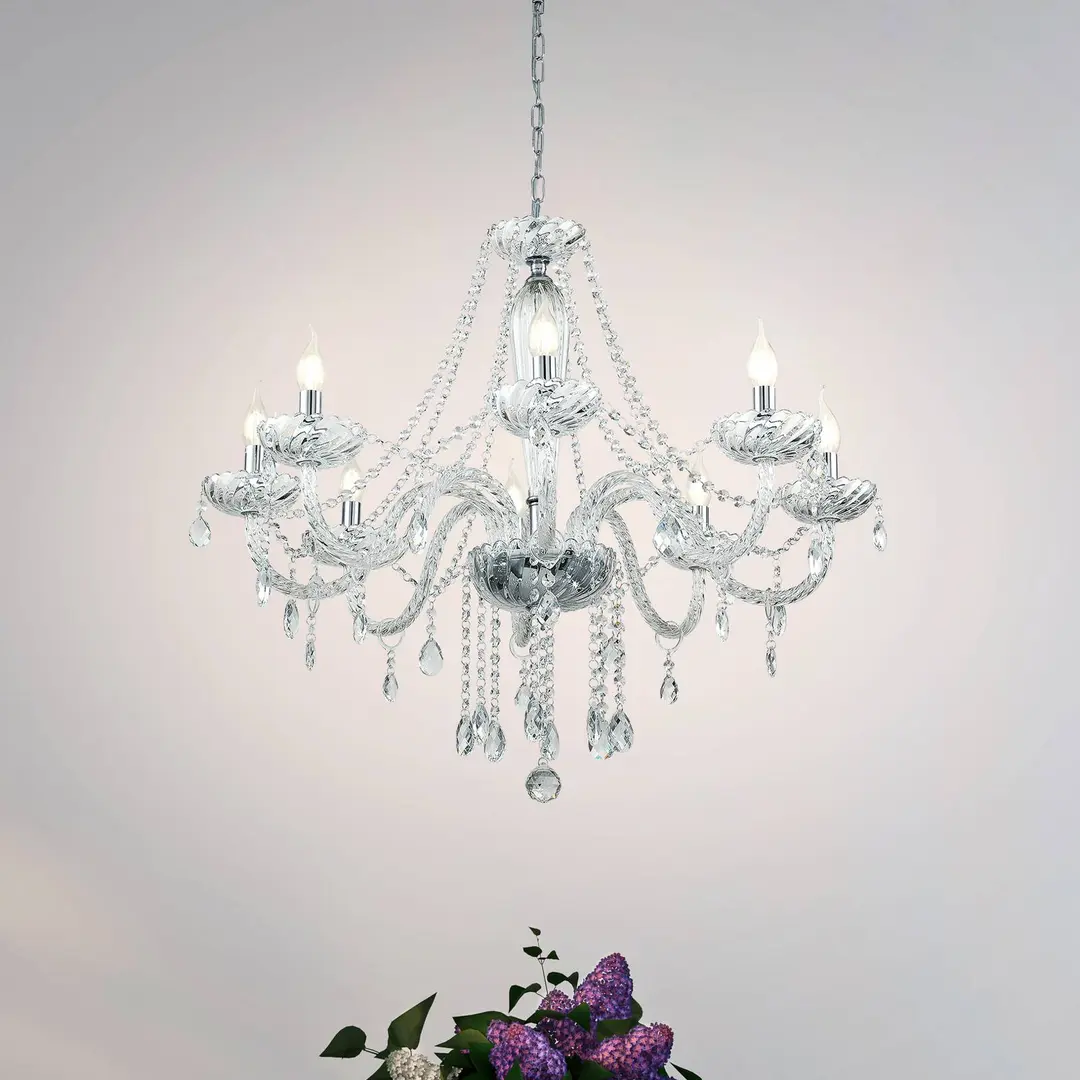 EGLO Kronleuchter Basilano Glas transparent, 8-flammig