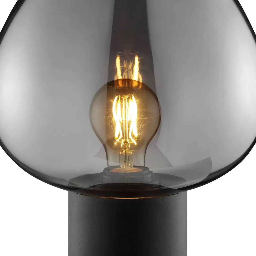 Brilliant Tischlampe Ligari, schwarz/rauchgrau, Höhe 28 cm Metall/Glas
