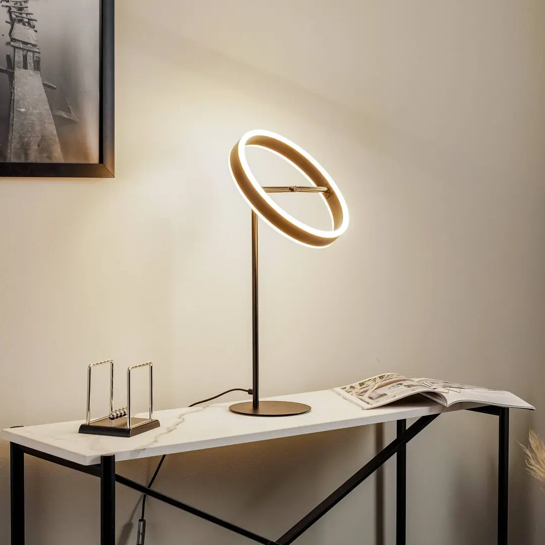 Lucande LED-Tischlampe Yekta, schwarz, 59 cm, dimmbar