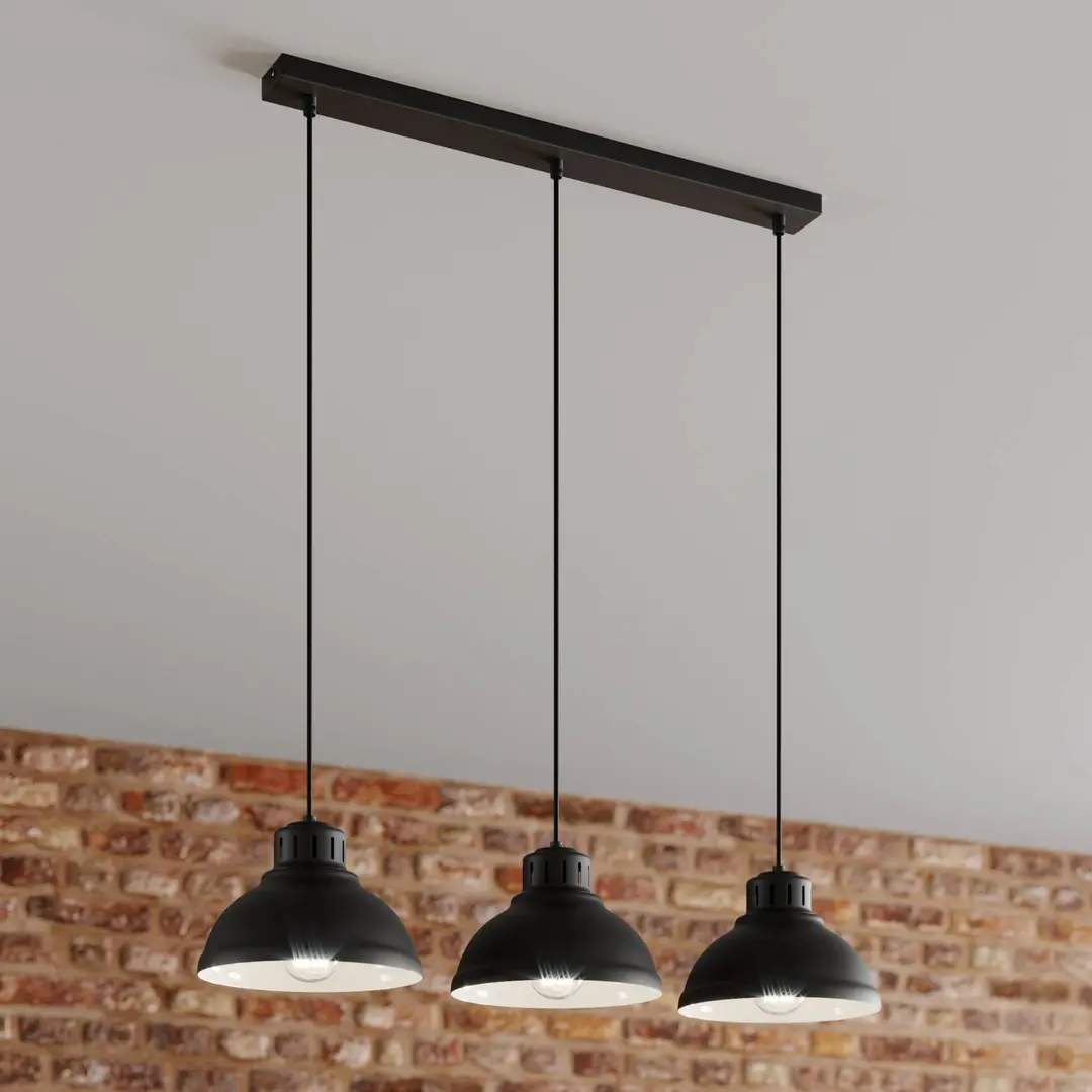 Luminex Hängeleuchte Sven, dreiflammig, schwarz
