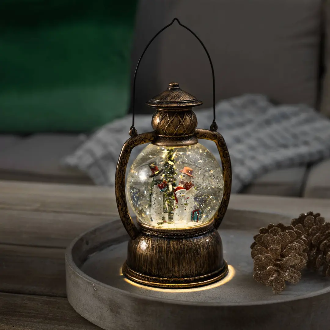 Konstsmide Christmas LED-Kugellaterne Schneemannfamilie, wassergefüllt