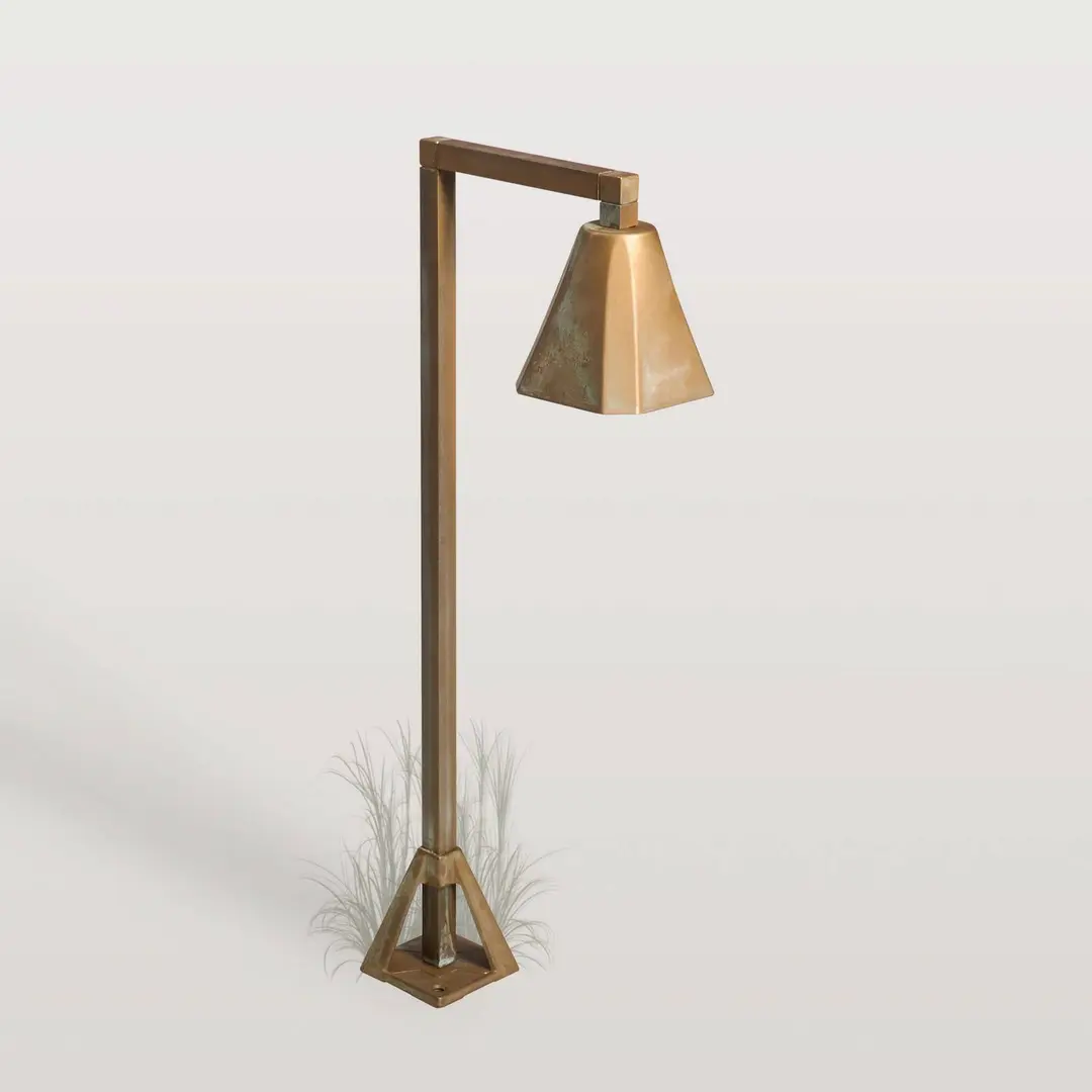 Moretti Luce LED-Sockelleuchte Silva Frame, 50 x 19 cm, messing antik
