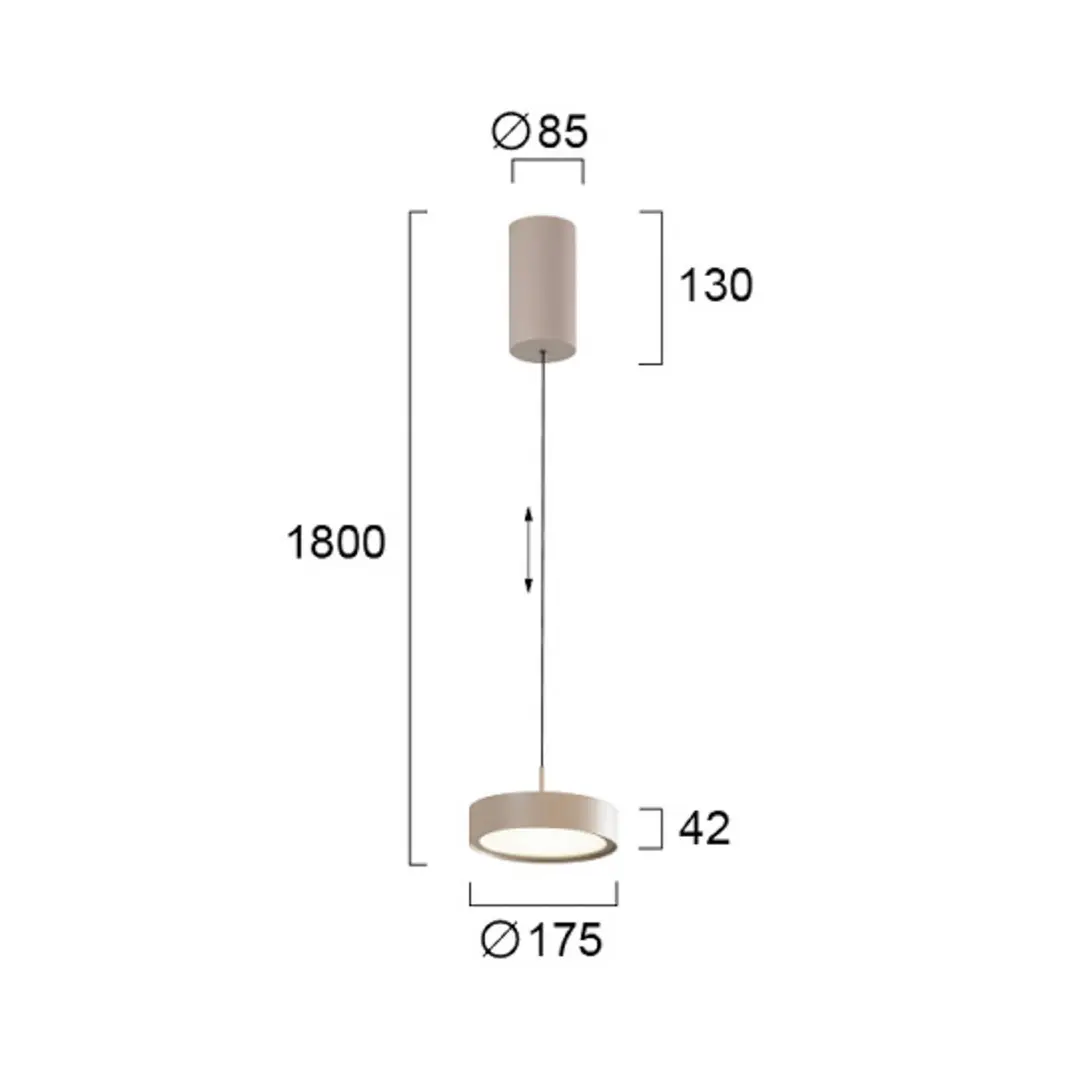 Viokef LED-Hängelampe Denver, Ø 17 cm, beigefarben, Metall