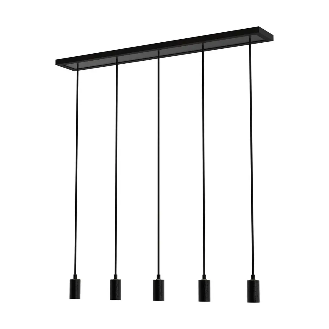 SEGULA Hängeleuchte Madox 5X Wave, schwarz, Stahl, E27