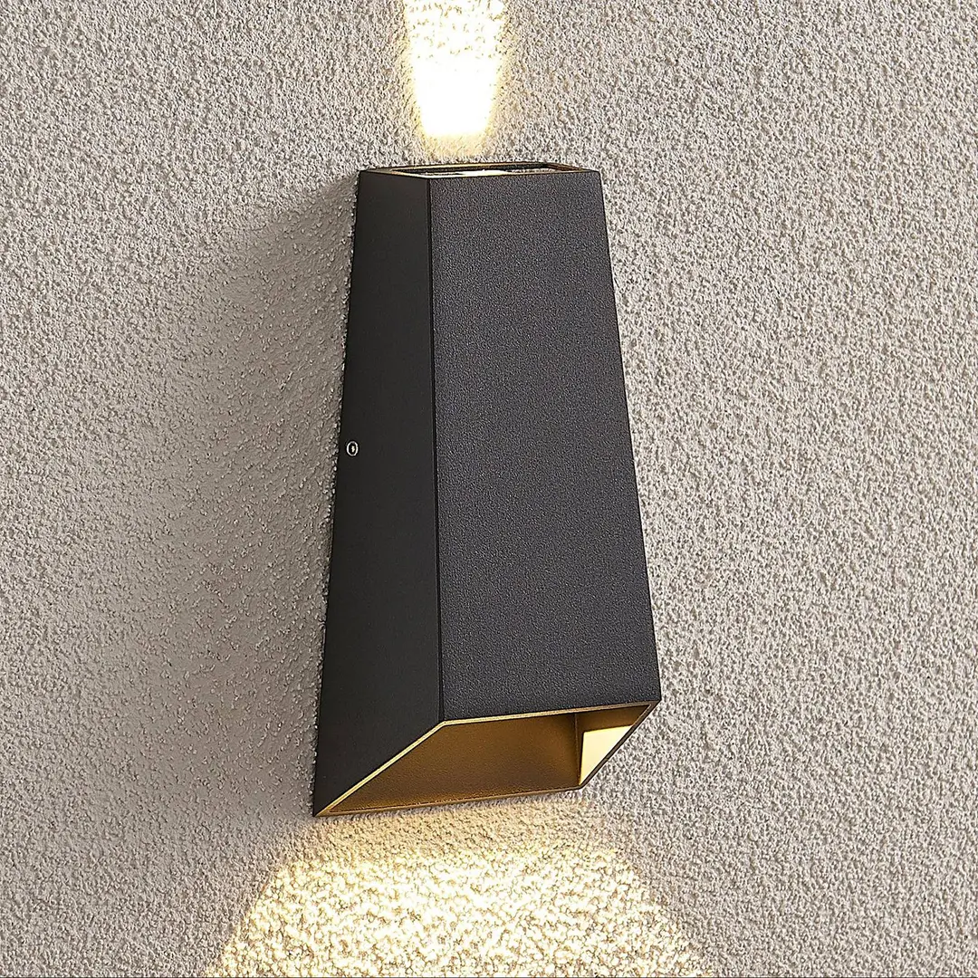 LUCANDE LED-Außenwandleuchte Dagur, dunkelgrau