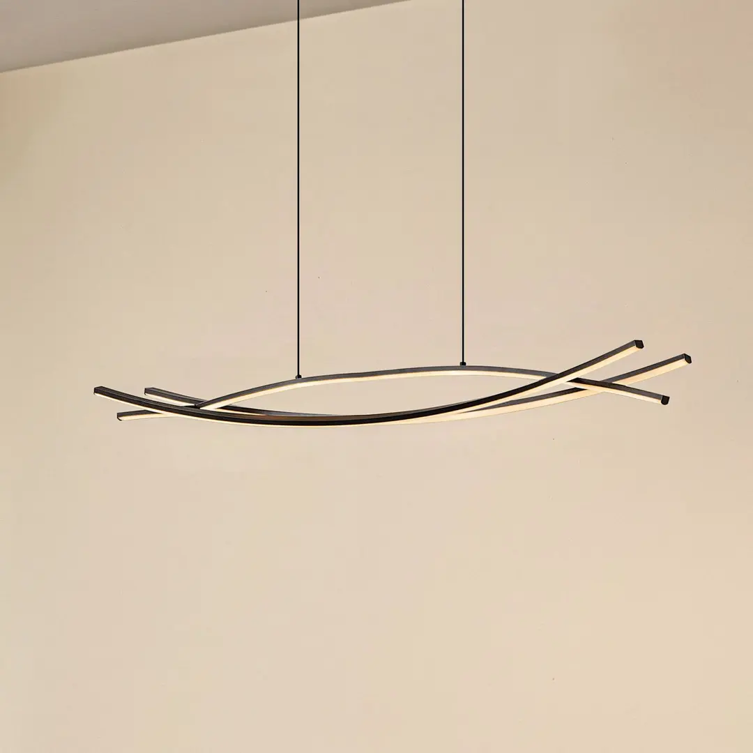 Lucande LED-Hängeleuchte Sayori, 98 cm, schwarz, dimmbar