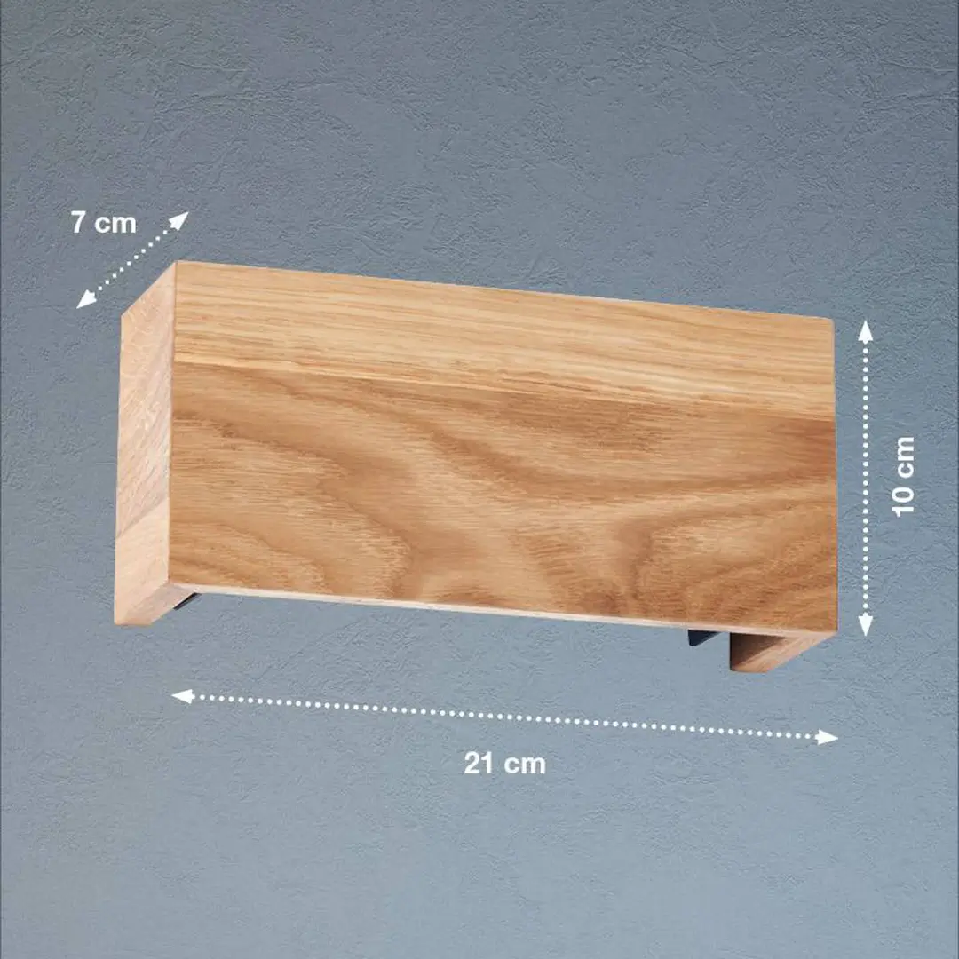 FISCHER & HONSEL LED-Wandlampe Shine-Wood, Breite 21 cm, Eiche/schwarz, Holz