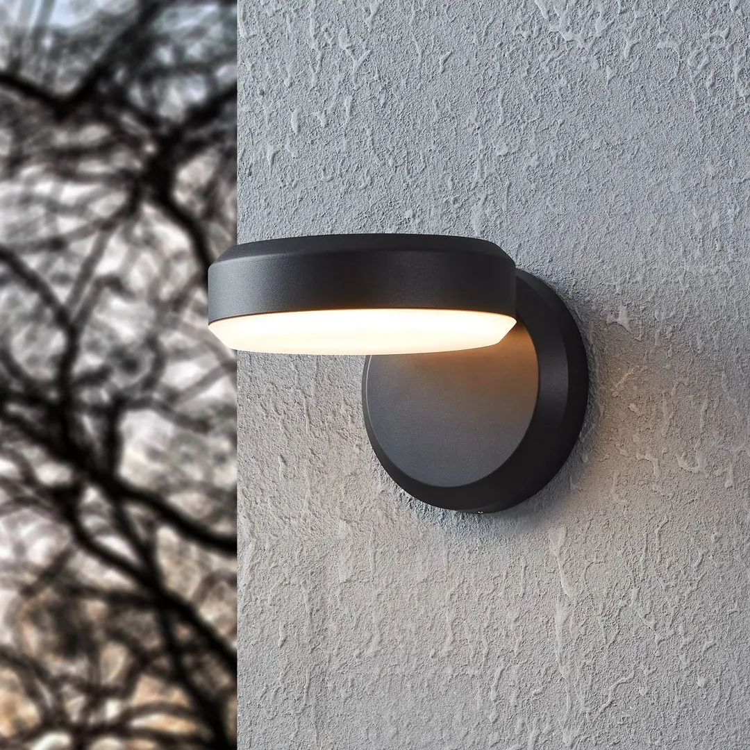 EGLO LED-Außenwandlampe Fornaci, schwarz, Breite 16 cm, Metall