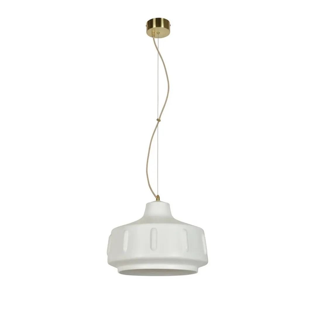 MARKET SET Pendellampe Jimmy, Ø 38 cm, weiß, Keramik