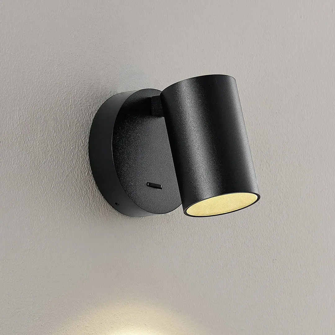 Deko-Light Wandstrahler CAN TILT, schwarz, Ø 10 cm Metall Schalter GU10