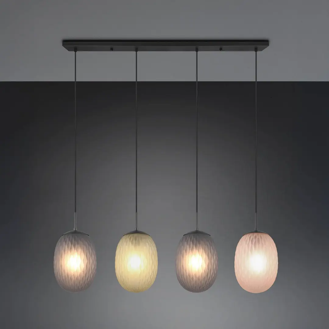 Trio Lighting Hängeleuchte Facette, multicolor, Länge 117 cm, 4-flg., Glas