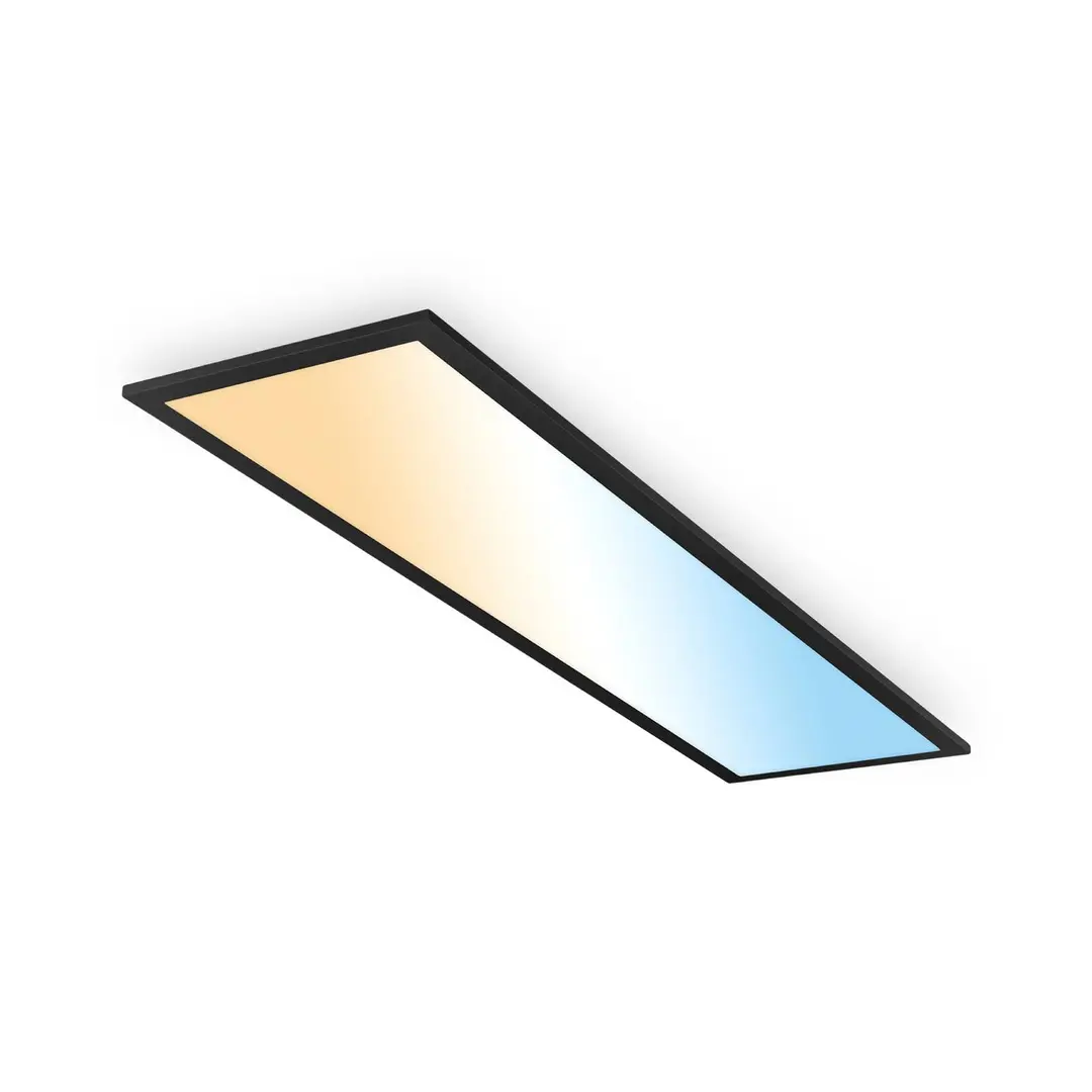 Briloner LED-Panel Piatto A, schwarz, 100x25 cm, Fernbedienung, 12,6W
