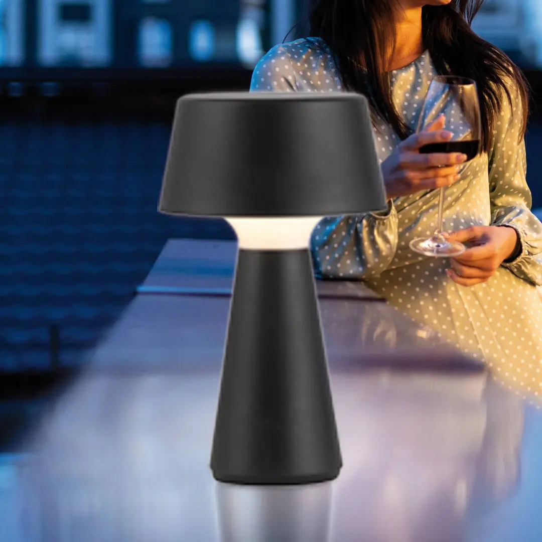 JUST LIGHT. GmbH JUST LIGHT. LED-Akkutischlampe Abera schwarz Kunststoff IP54