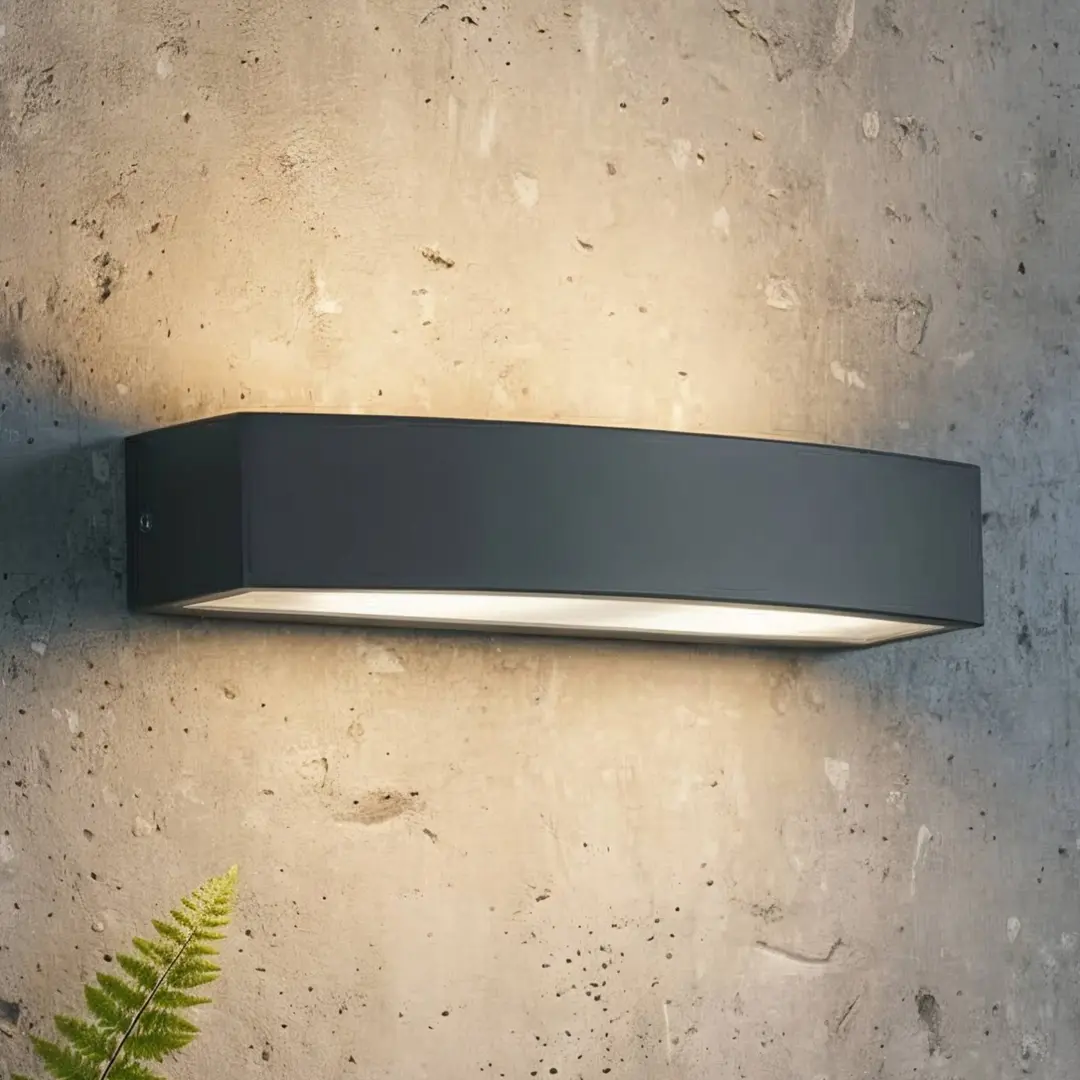 Ideal Lux Außenwandlampe Andromeda, anthrazit, Breite 45 cm