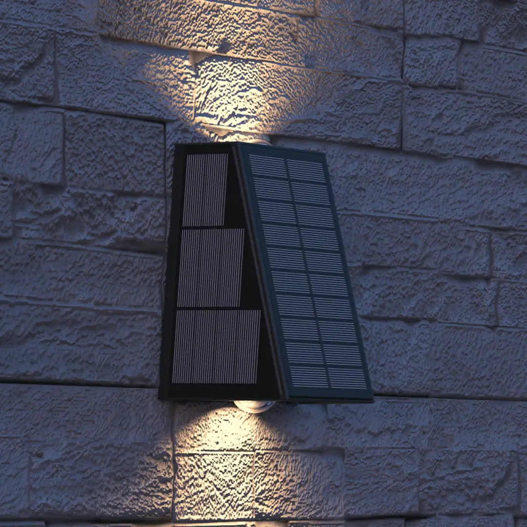 Calex Solar-LED-Außenwandleuchte Matera, up/down, schwarz