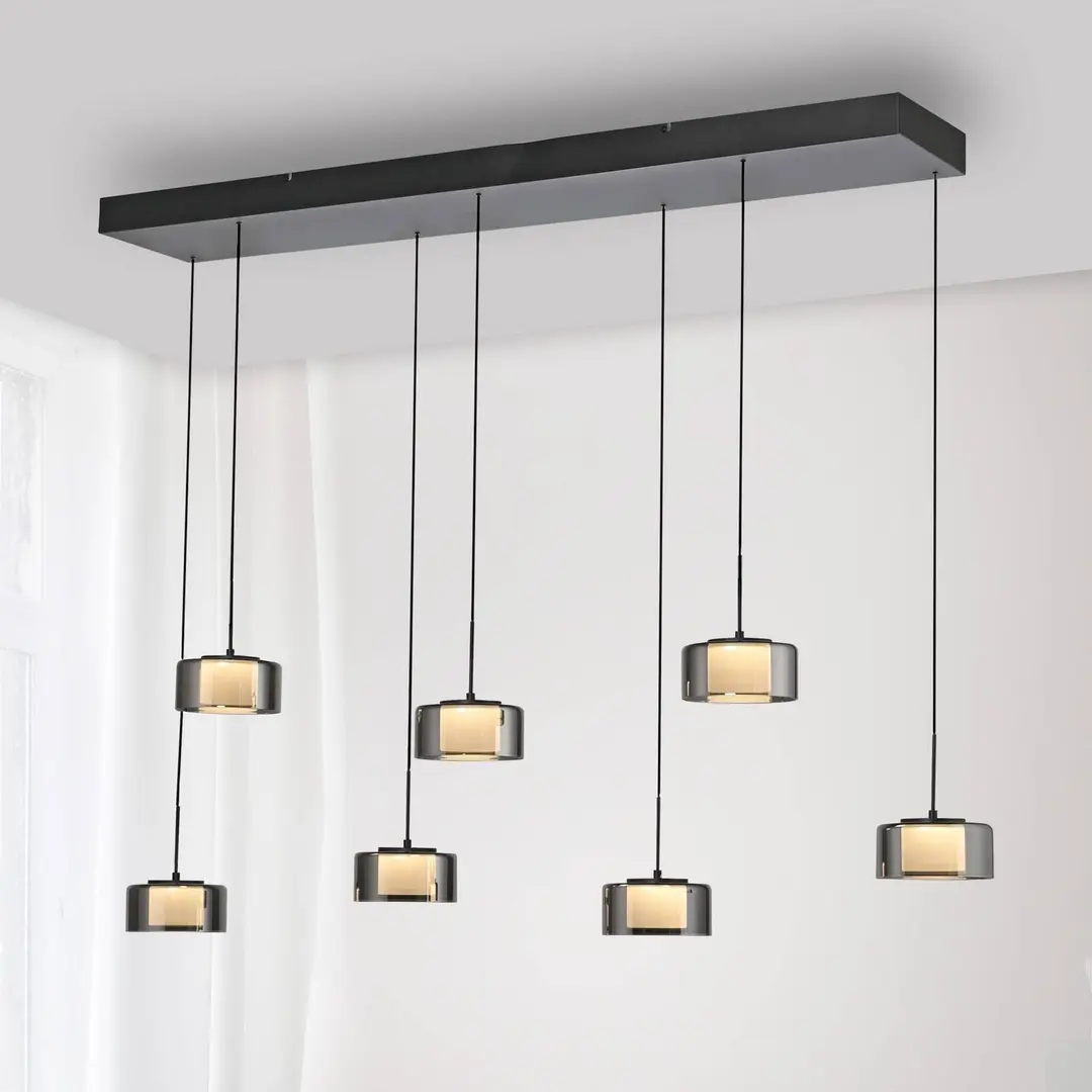 Paul Neuhaus LED-Hängelampe Rika, 135 cm, Glas, dimmbar