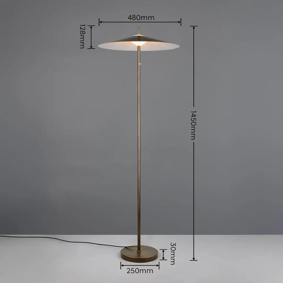 Trio Lighting LED-Stehlampe Amalo platinfarben, Höhe 145 cm, Metall, CCT
