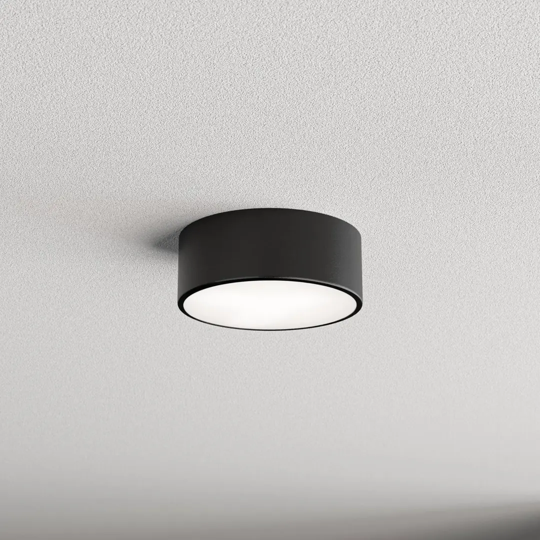 TEMAR LIGHTING Deckenlampe Cleo 200, schwarz, Sensor, IP54, Ø 20 cm, Metall