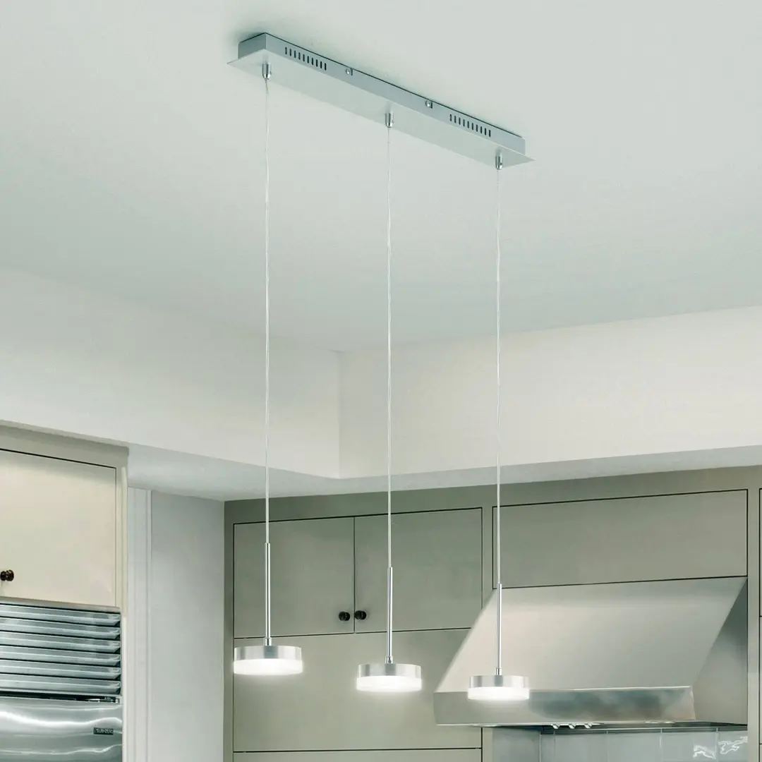 Fabas Luce LED-Hängeleuchte Dunk, aluminium, 3-flammig, 3.000 K, Metall
