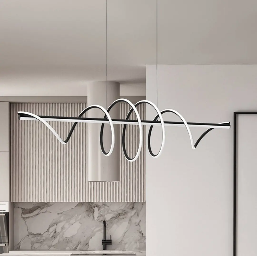 Eko-Light LED-Hängelampe Twist, Kunststoff schwarz, 30 W, Länge 110 cm