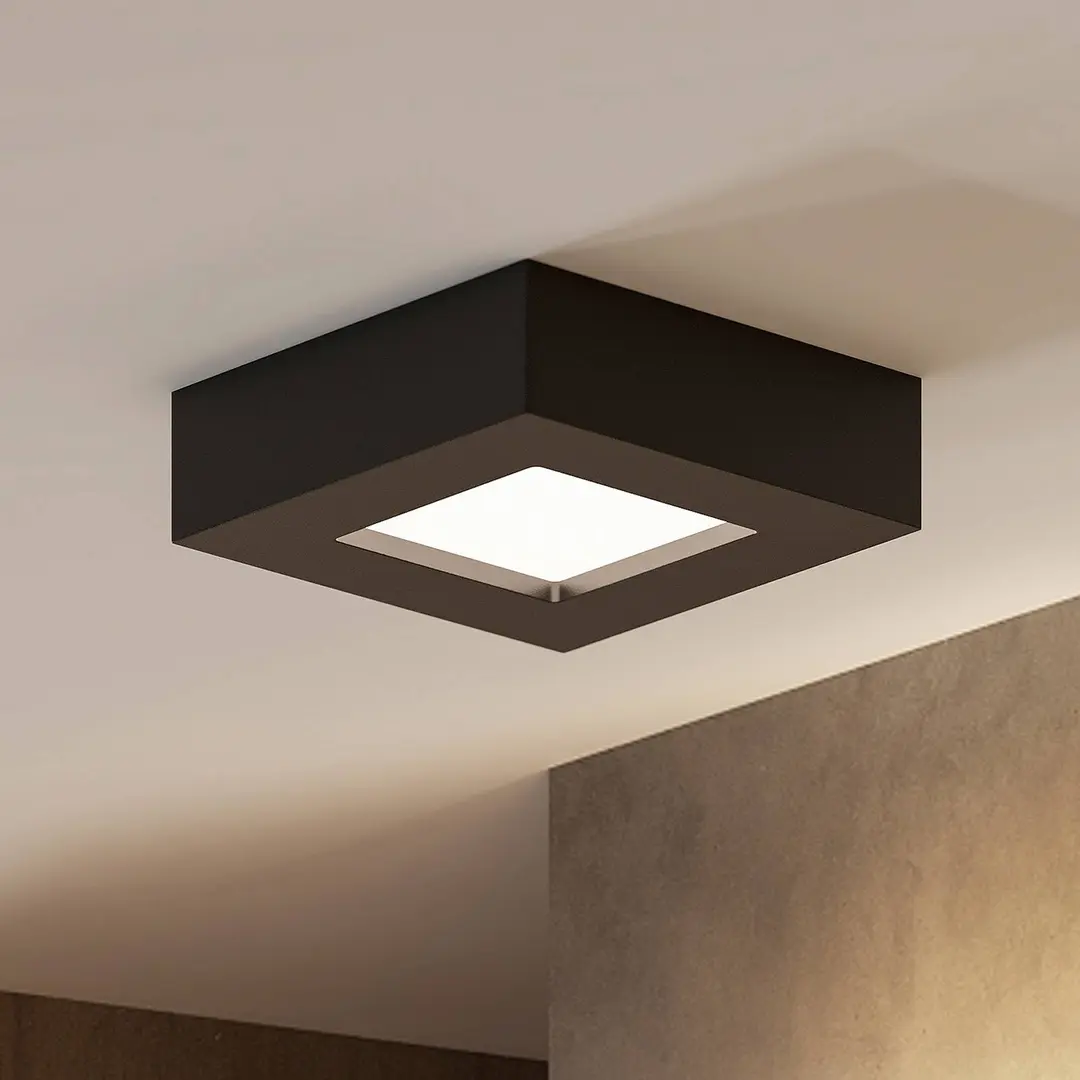 Prios LED-Deckenlampe Alette, schwarz, 6 W, CCT, dimmbar