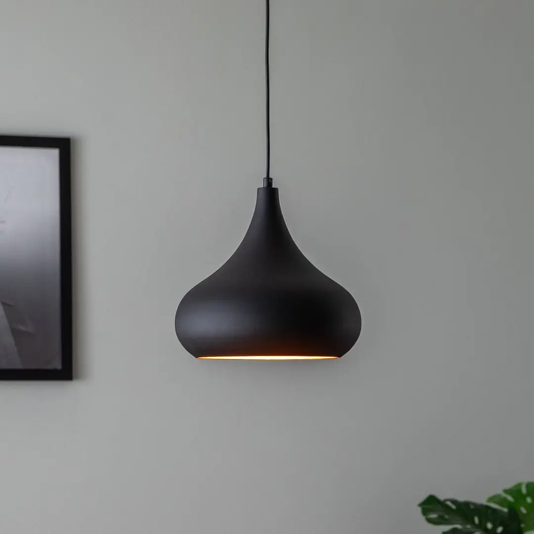 Opviq Hängeleuchte Saglam 3774 1-flg. Ø30cm schwarz/gold