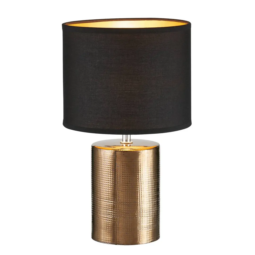 FISCHER & HONSEL Tischleuchte Bronz, zylindrisch, schwarz/bronze