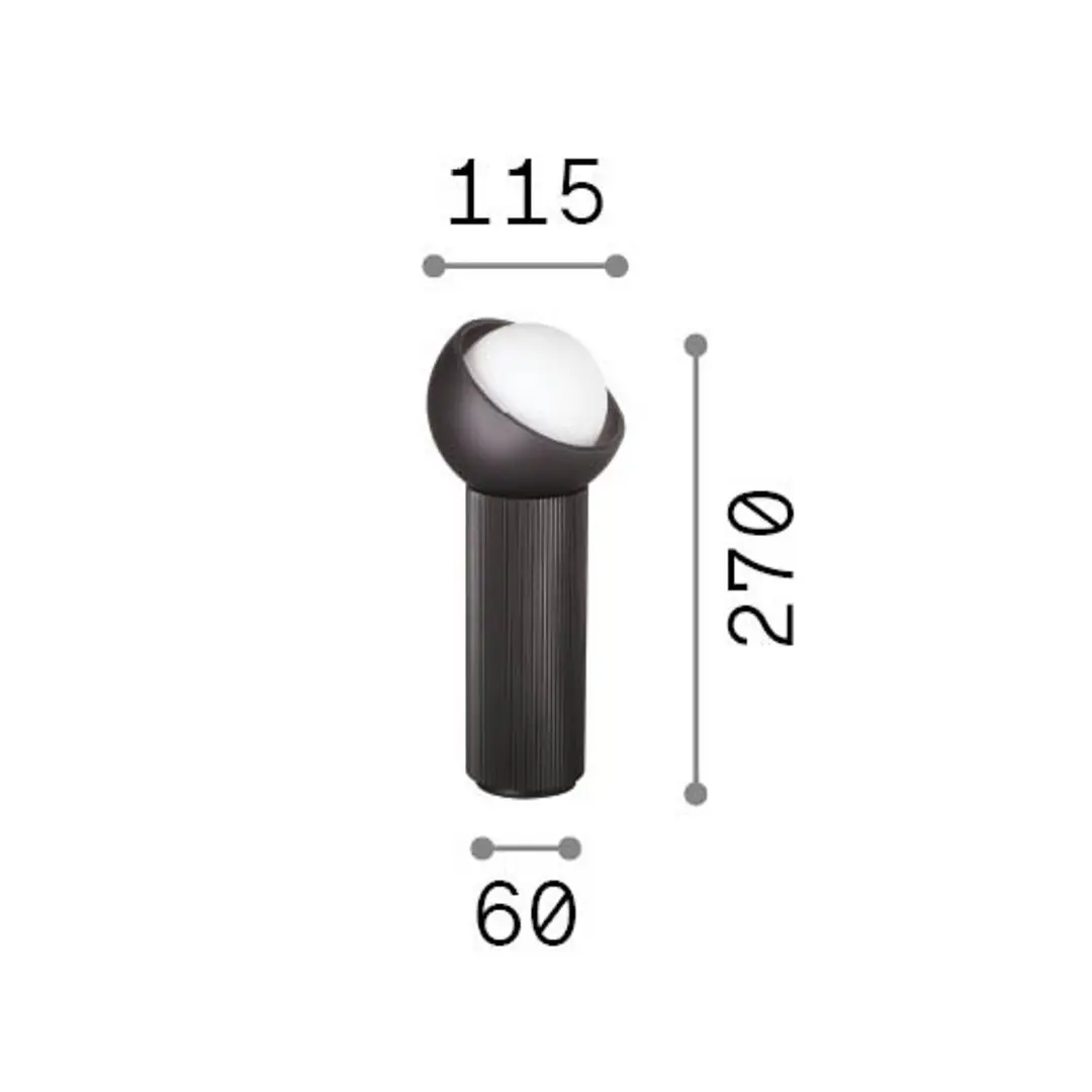 Ideal Lux Tischlampe Bloom schwarz/dunkelgrau Höhe 27 cm