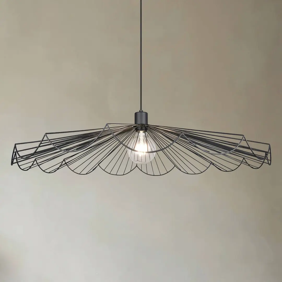 Reality Leuchten Pendelleuchte Margarita, Ø 80 cm, schwarz, E27, Metall