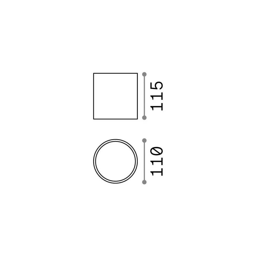 Ideal Lux Deckenleuchte Gun, anthrazit, Metall, IP55, GU10