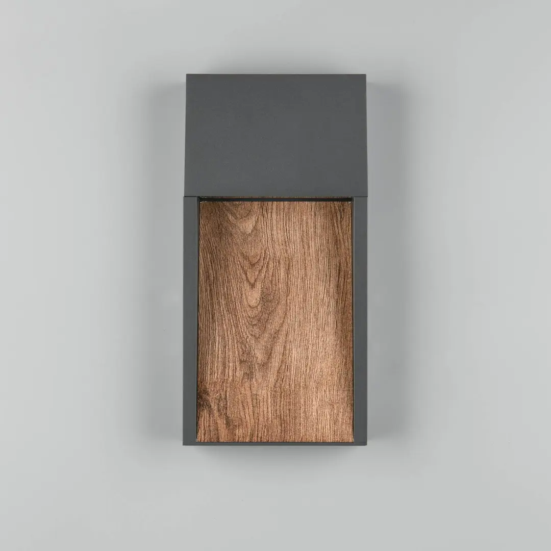 Trio Lighting LED-Außenwandlampe SALMON, Holzoptik, Metall Höhe 33 cm IP44