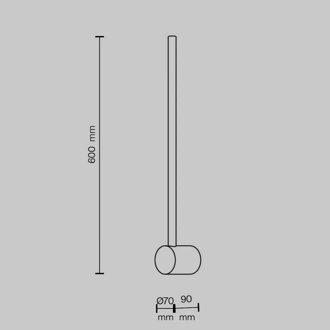 Maytoni LED-Wandleuchte Light stick, schwarz, Höhe 60 cm