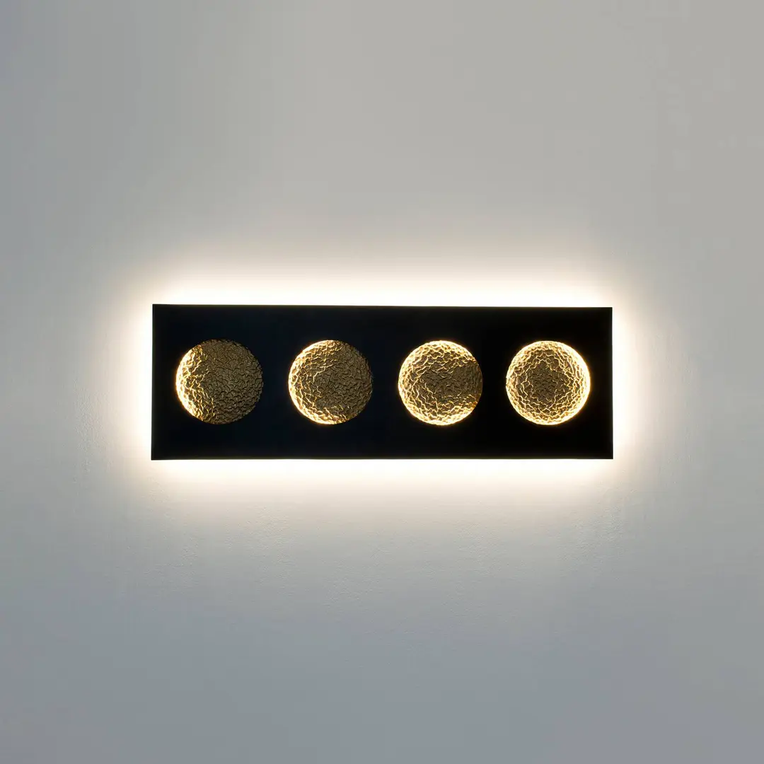 Holländer LED-Wandleuchte Fasi Della Luna, schwarz/gold