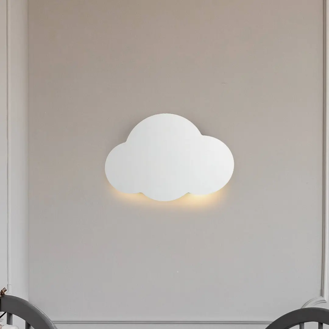 TK Lighting Wandlampe Cloud, weiß, Stahl, indirektes Licht, 38 x 27 cm