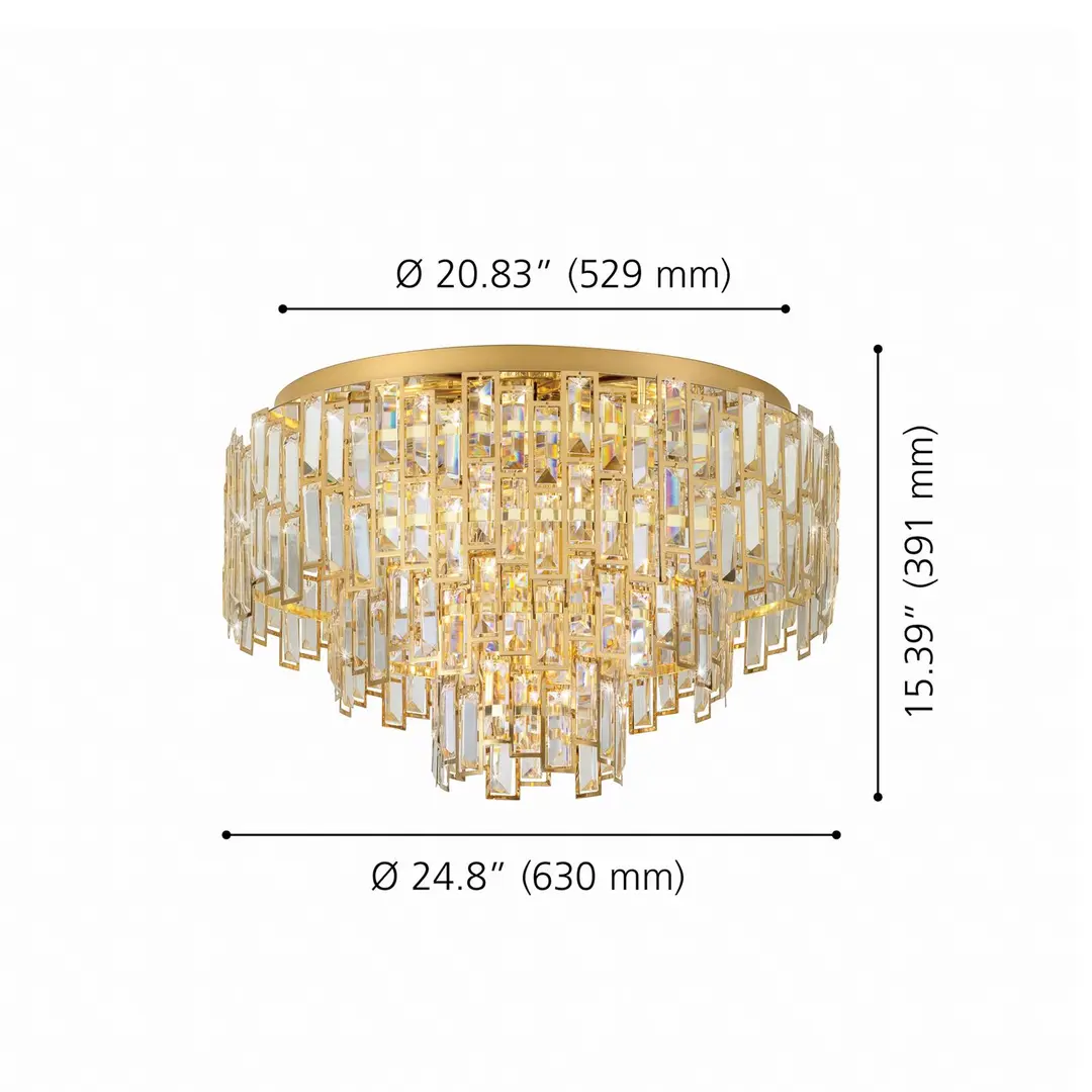 Stars of Light Deckenlampe Calmeilles messing Ø 63 cm Glas