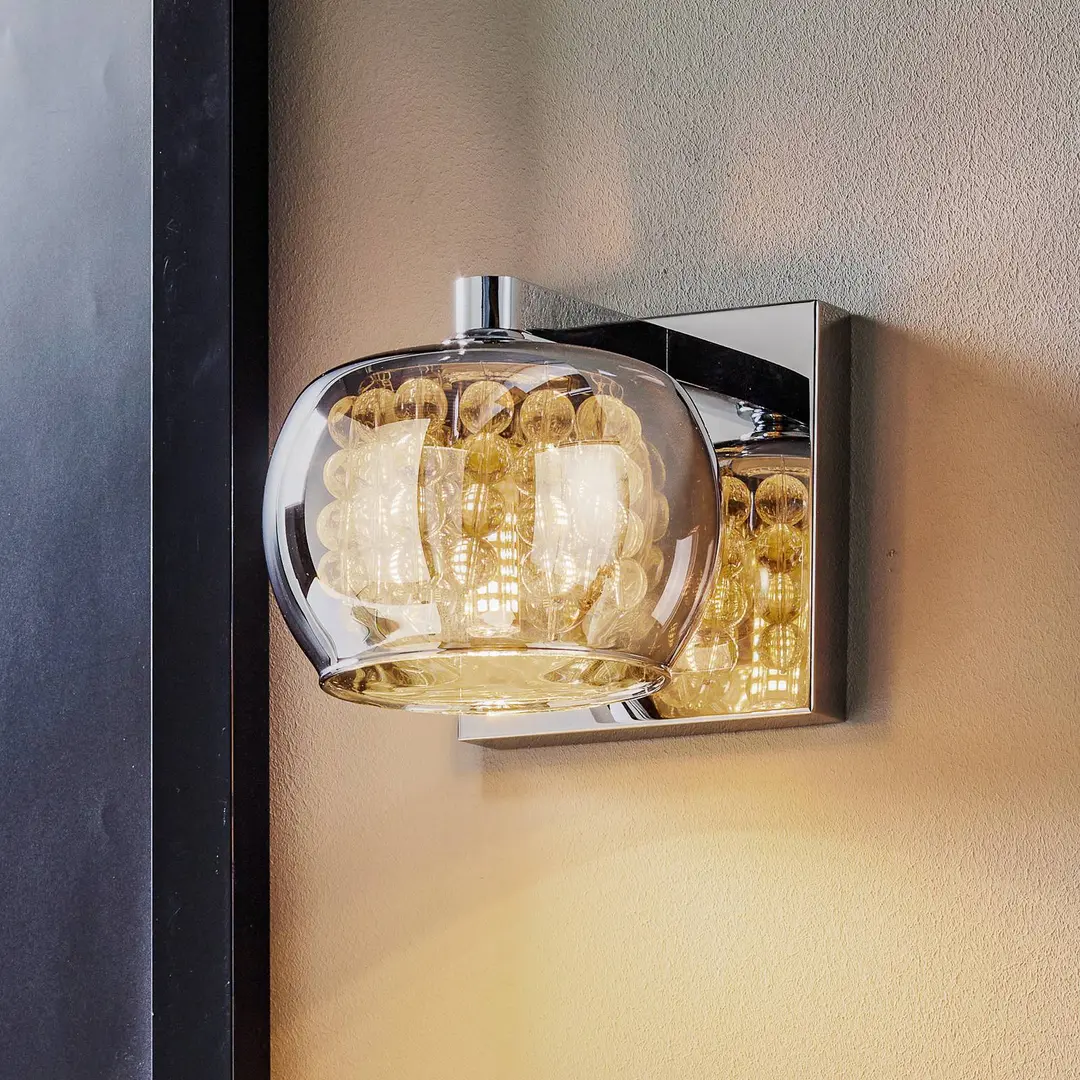 Schuller Valencia Glas-Wandleuchte Arian mit Kristallen