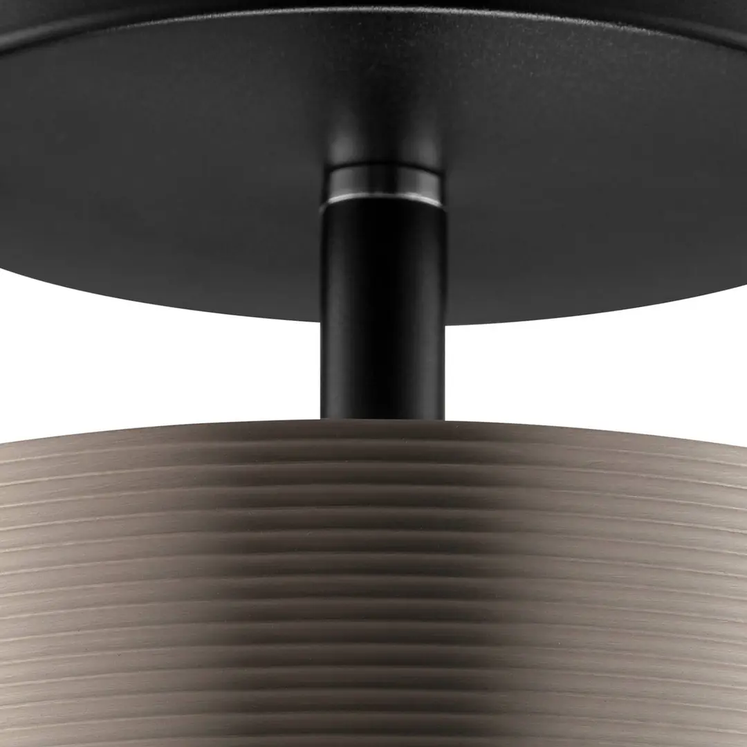 Brilliant LED-Deckenleuchte Axion, schwarz/braun, Ø 15 cm, Memory, CCT