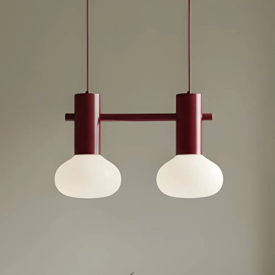 ALDEX Hängeleuchte Flo, rot, 2-flammig, Glas