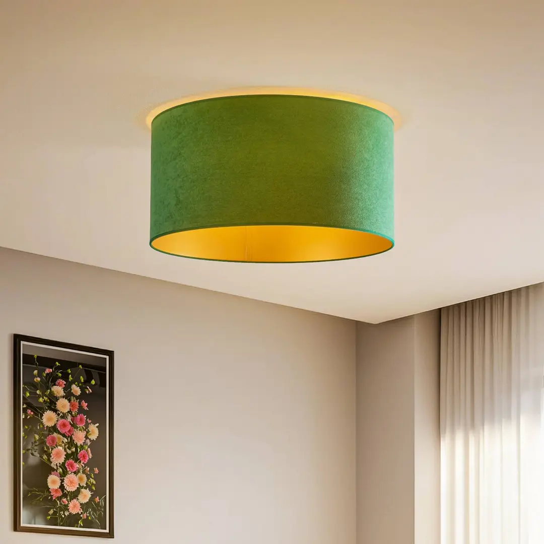 Duolla Deckenlampe Golden Roller Ø 60cm dunkelgrün/gold