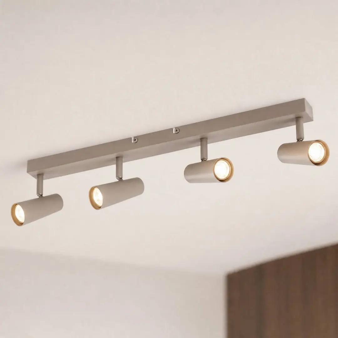 Lindby Deckenstrahler Iluna, 4-flg., kaffeebraun, GU10