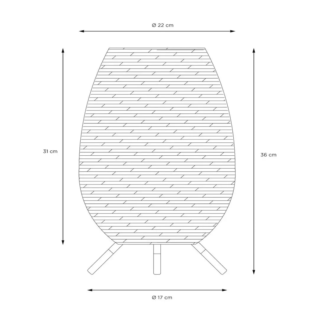 Lucide LED-Außentischleuchte Colin, Akku, 36 cm, natur