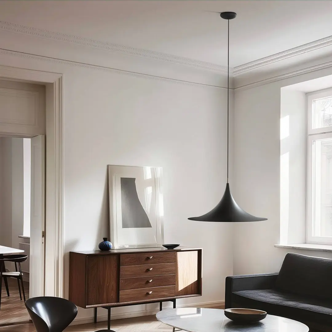Linea Light Hängeleuchte Morgana, schwarz/nickel, Metall, Ø 48 cm, E27