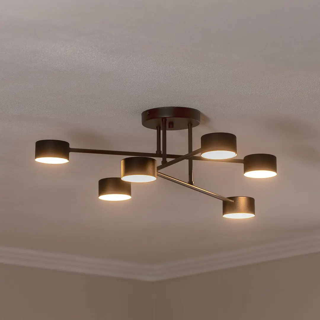 EMIBIG LIGHTING Deckenleuchte Modus 6, Stahl, sechsflammig, GX53, schwarz