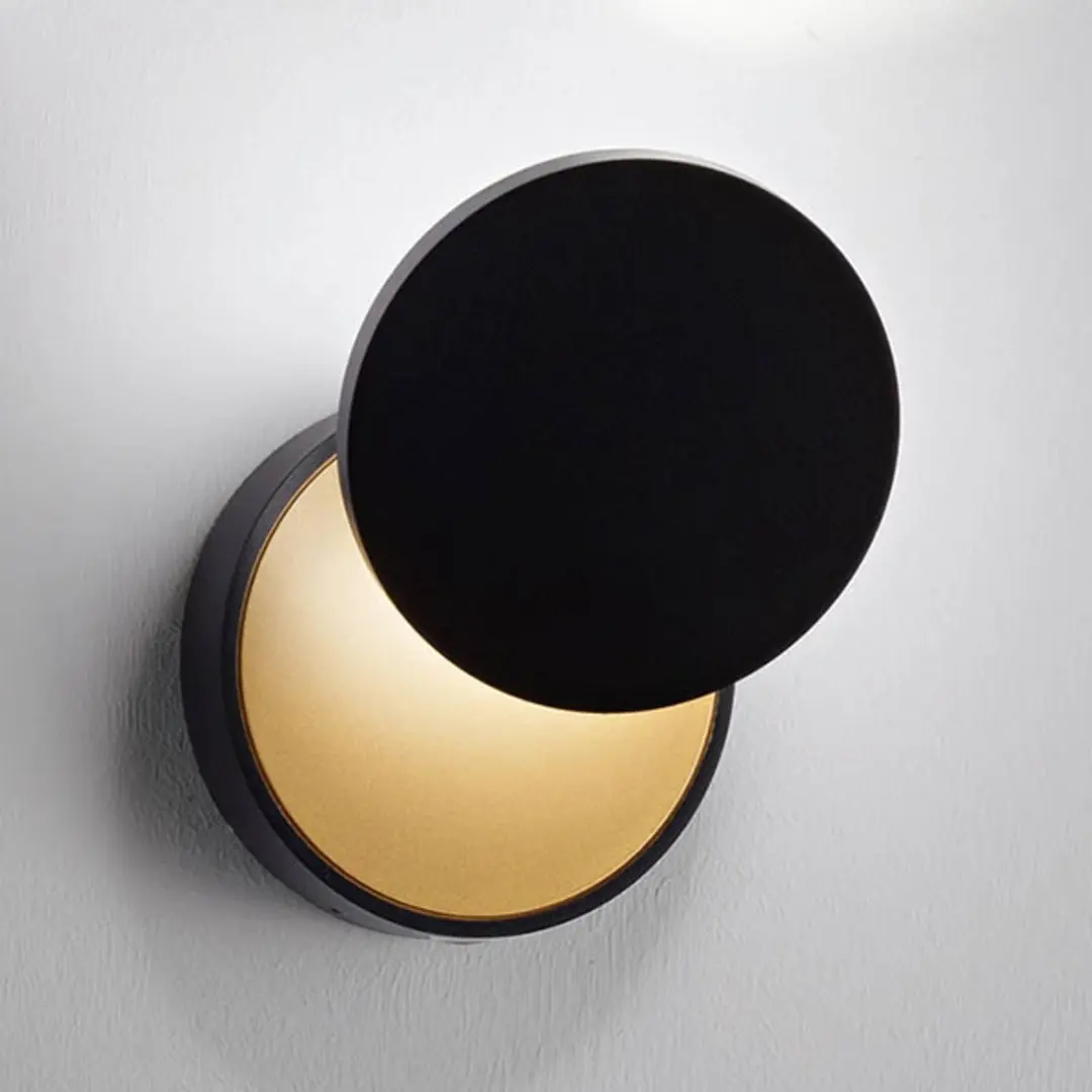 Fabas Luce LED-Wandleuchte Ara mit Lesespot, schwarz-gold