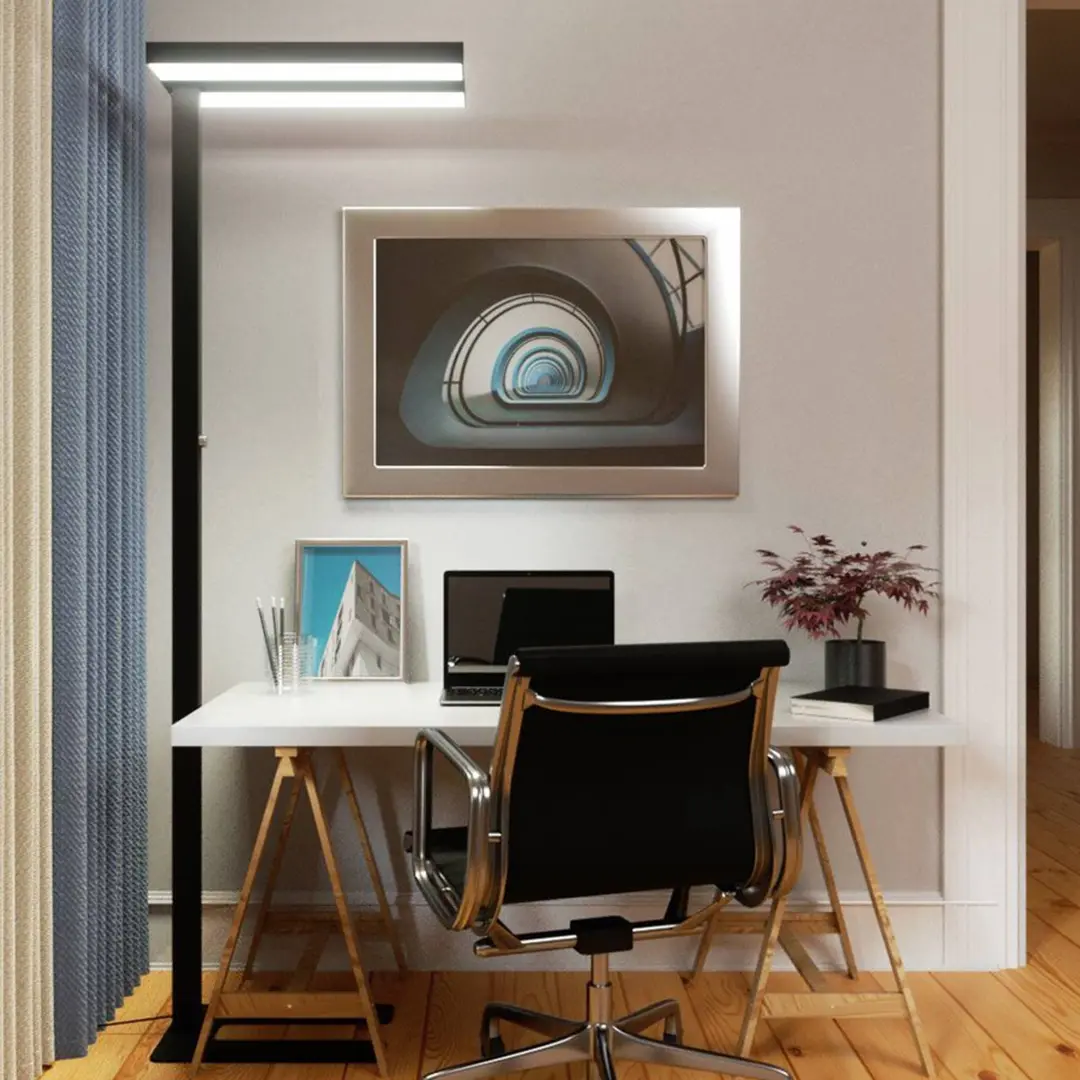 Arcchio LED-Stehlampe Logan Basic, schwarz, 7500 lm, dimmbar
