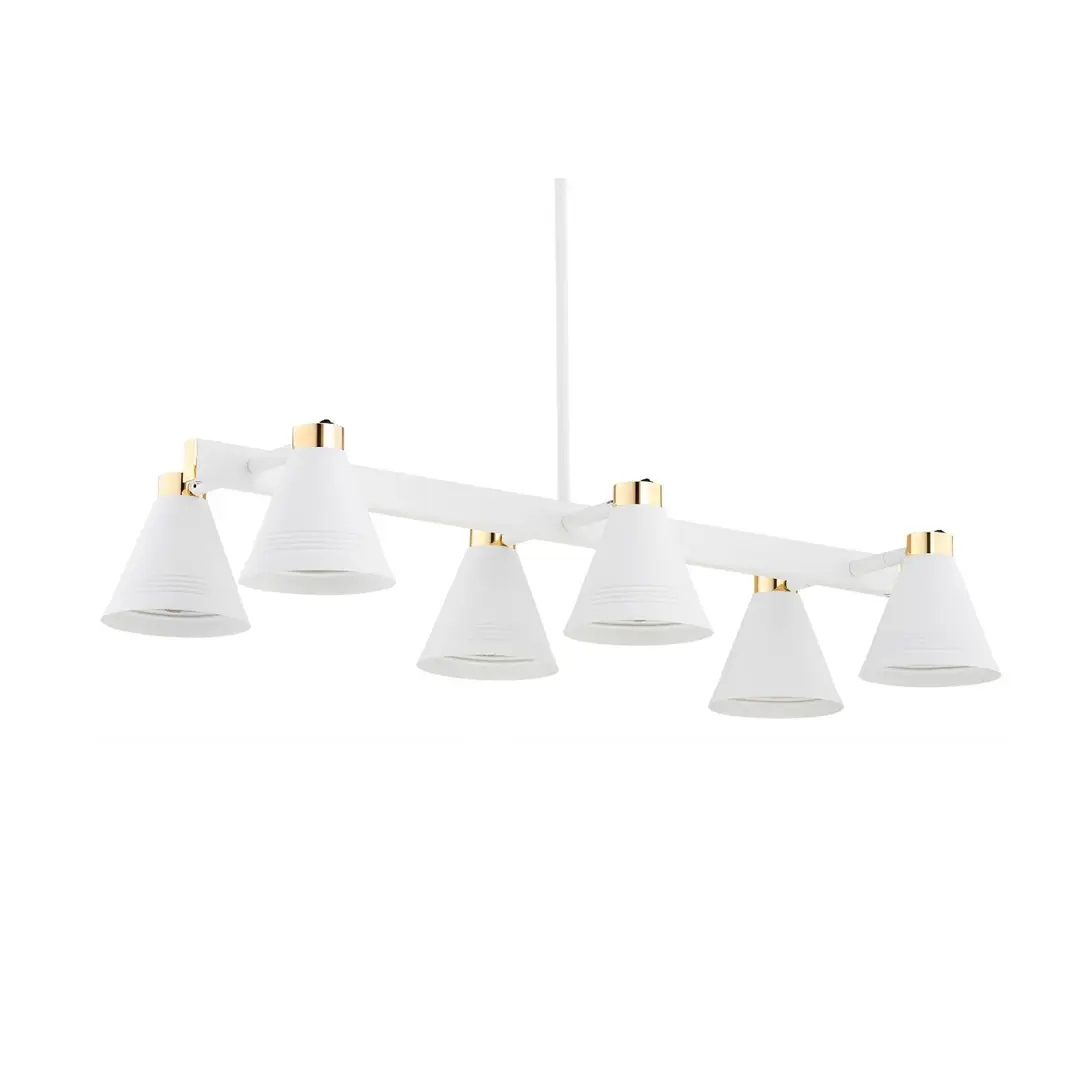 Argon Hängeleuchte Avenidos, weiß, 85 cm, sechsflammig