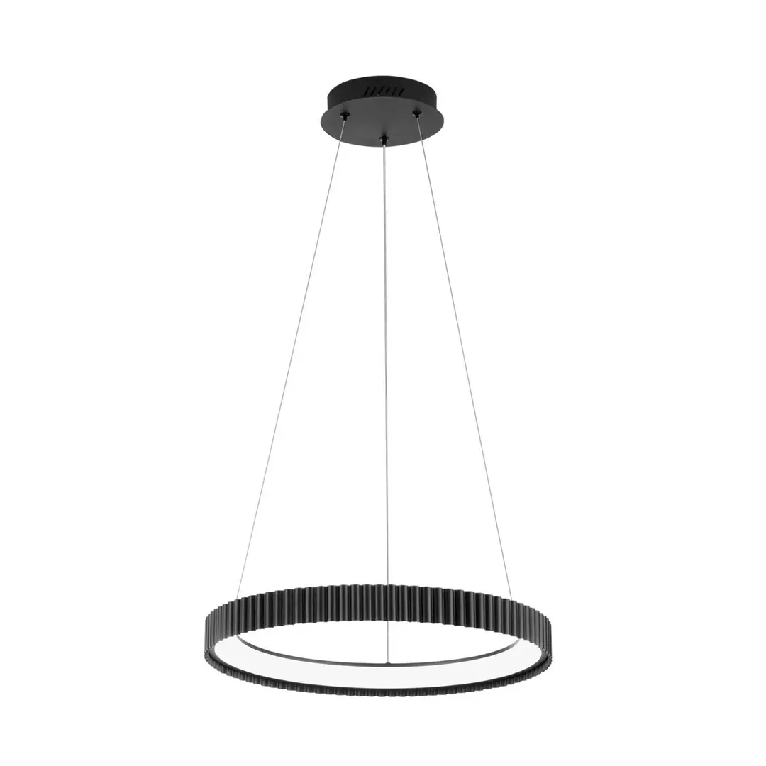 Luce Ambiente Design LED-Pendellampe Niike, schwarz, Ø 50 cm, Metall, CCT