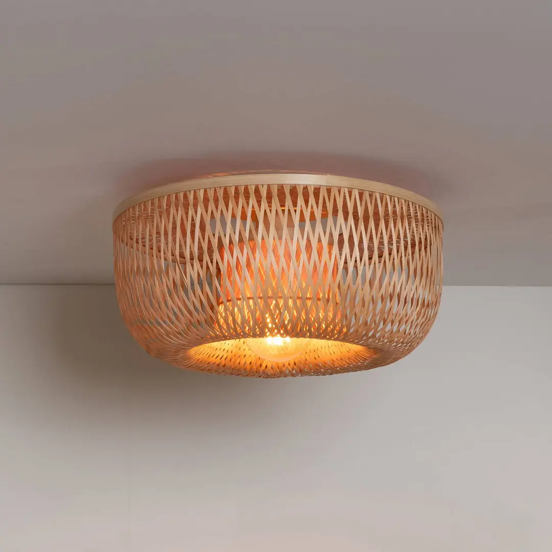 GOOD & MOJO Deckenlampe Barbados, natur, Ø 35 cm, Bambus E27
