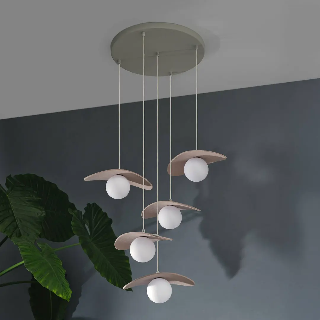 OSRAM Hängeleuchte Decor Pearl, 5-flammig, beige, Filz, G9