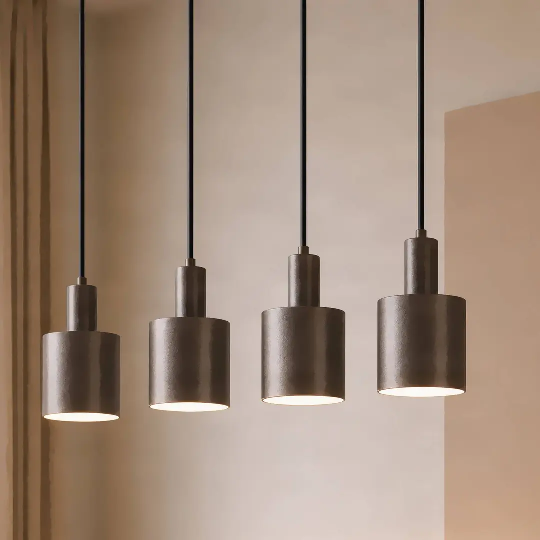 Lindby Hängeleuchte Ovelia, braun, 4-flg., Metall, E27